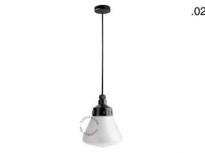 snoerlamp met glazen kap