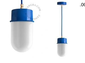 gelakte hanglamp - blauw