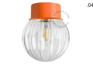 orange wall or ceiling light - glass shade - Ø 10 cm