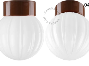 lámpara de porcelana marrón David - Ø 10 cm