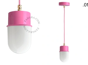 candeeiro suspenso rosa - abajur de vidro - Ø 8,5cm