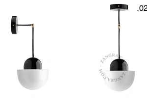 lámpara o aplique de porcelana negra - pantalla de vidrio