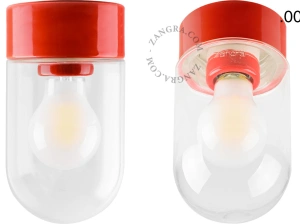 Leuchte David aus rotem Porzellan - Ø 10 cm
