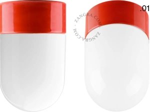 Leuchte David aus rotem Porzellan - Ø 10 cm