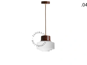 brun pendellampe - glasskærm - Ø 10 cm