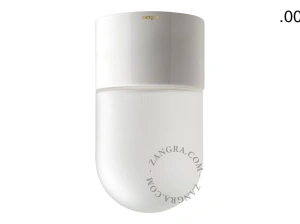 lampa biała porcelana ze szklanym kloszem