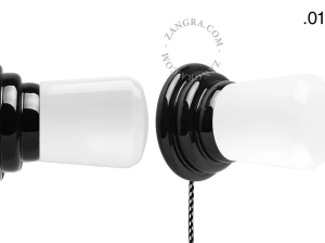 black porcelain Art Deco table or wall light