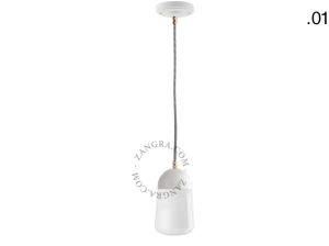 lámpara colgante de porcelana blanca - pantalla de vidrio