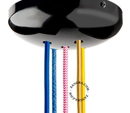 rosone da soffitto XL nero per 5 cavi