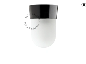 svart vägg- eller taklampa - glasskärm - Ø 11 cm
