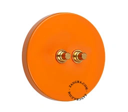 interruptor laranja - duplo botão de pressão em latão