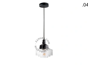 snoerlamp met glazen kap