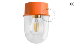 orange wall or ceiling light - glass shade - Ø 10 cm