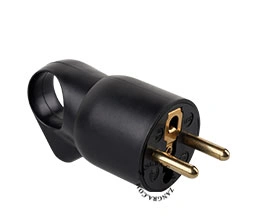 black type E male plug