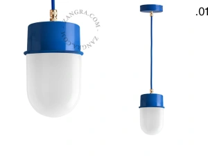 gelakte hanglamp - blauw