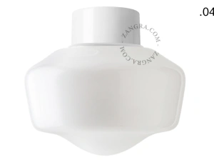lampa ścienna lub sufitowa biała - szklany klosz  - Ø 10 cm