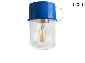 blaue Wand- oder Deckenleuchte - Glasschirm - Ø 8 cm