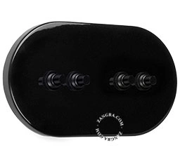 pulsador cuadruple negro - 4 botones negros