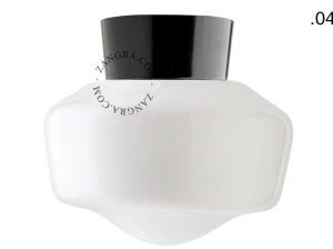svart vägg- eller taklampa - glasskärm - Ø 11 cm
