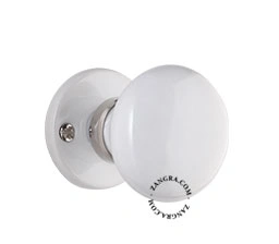 white porcelain double doorknob
