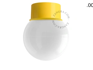 lampa ścienna lub sufitowa żółta - szklany klosz - Ø 10cm