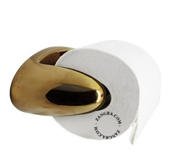 toiletpapirholder i gyldent porcelæn