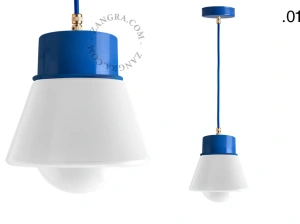 gelakte hanglamp - blauw