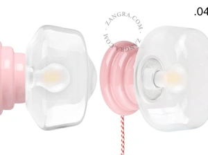 pink porcelain Art Deco table or wall light