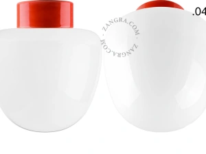 Leuchte David aus rotem Porzellan - Ø 10 cm