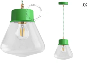 candeeiro suspenso verde - abajur de vidro - Ø 10cm