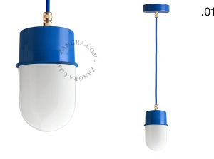 lámpara colgante azul - pantalla de vidrio - Ø 8,5 cm