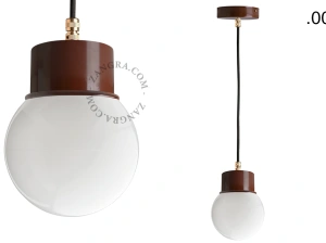 suspension marron - globe en verre - Ø 8,5 cm
