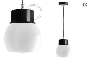 candeeiro suspenso preto - abajur de vidro - Ø 10cm