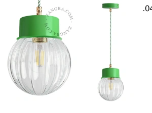 candeeiro suspenso verde - abajur de vidro - Ø 10cm