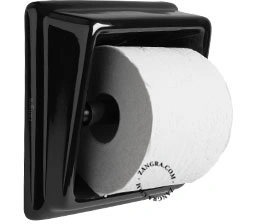wc-rolhouder in porselein - zwart