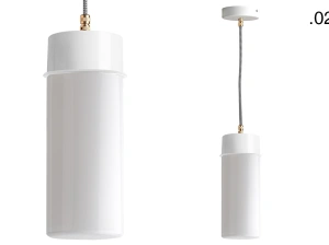 hvid pendellampe - glasskærm - Ø 10 cm