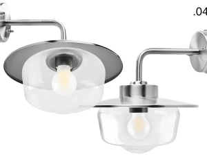 silver-coloured wall light Eduardo - IP54