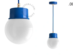 gelakte hanglamp - blauw