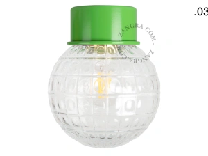 applique ou plafonnier vert - globe en verre - Ø 10 cm