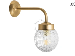 lampada da parete in ottone per esterni o per bagno – paralume in vetro - IP43