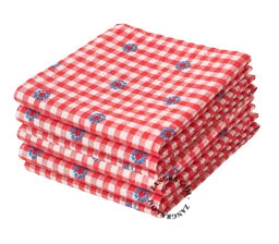 6 czerwonych serwetek w czerwoną kratkę Vichy, Ellis