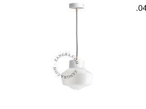 hvid pendellampe - glasskærm - Ø 10 cm