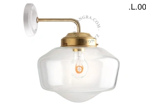 applique en laiton - globe en verre