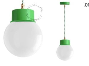 candeeiro suspenso verde - abajur de vidro - Ø 10cm
