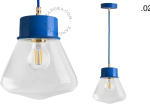 gelakte hanglamp - blauw