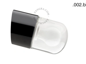 aplique de baño de porcelana negra - pantalla de vidrio - Ø 8,5cm - IP54