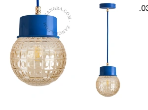 gelakte hanglamp - blauw