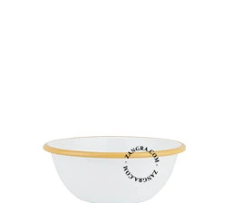 ciotola in smalto bianco con bordo caramellato - Ø 16 cm