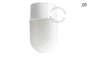 vit vägg/taklampa - glasskärm - Ø 8 cm