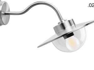 zilverkleurige industriële gevellamp Elda - IP54
